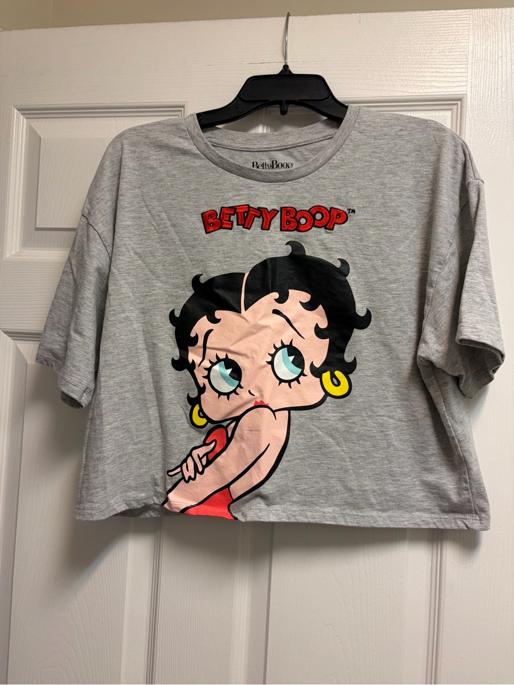 Betty Boop Gray Tee with Red and Yellow Graphic